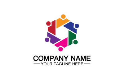 Gruppenteam-Community-Logo-Symbol-Vektor v4
