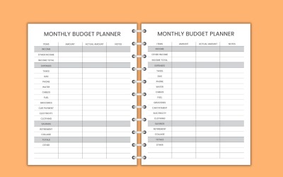 Miesięczny planista budżetu lub moduł śledzący
