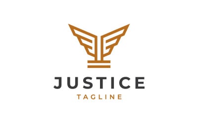 Plantilla de logotipo de alas de justicia