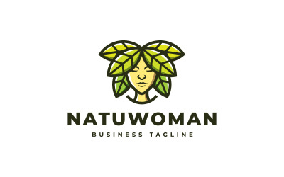 Plantilla de logotipo de mujer de naturaleza