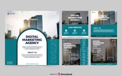 Projekt szablonów agencji marketingu cyfrowego wektorowego