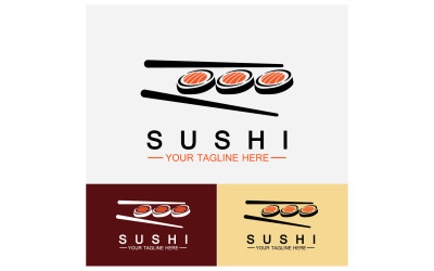 Sushi Japón icono logo vector V6