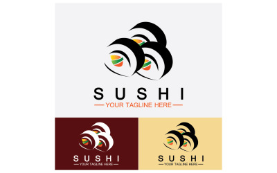 Sushi Japonia ikona logo wektor V11
