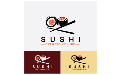 Sushi Japonia ikona logo wektor V1
