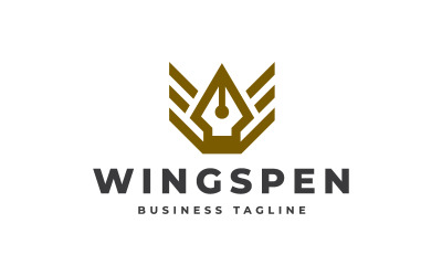 Szablon logo pióra kreatywnych skrzydeł