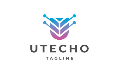 Utecho - Šablona Logo Písmeno U