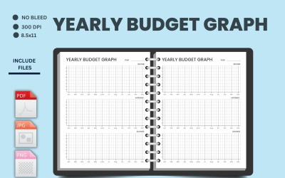 Wykres przeglądu finansów, wkładki do terminarza do wydrukowania, szablon wykresu rocznego budżetu
