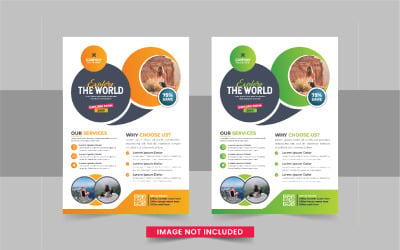 Conception de flyer de voyage de vacances ou mise en page de flyer de visite modifiable