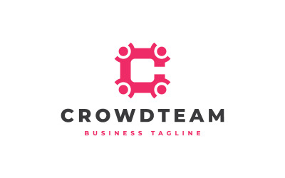 Crowd Team - bokstaven C logotyp mall