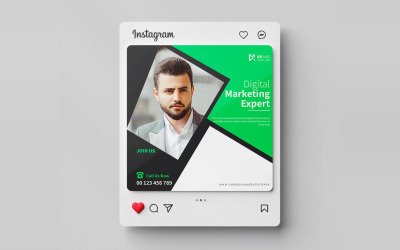 Cyfrowy marketing biznesowy media społecznościowe i szablon postu na instagramie