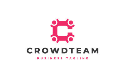 Equipe Crowd - Modelo de logotipo da letra C