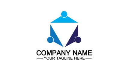 Grupo equipo comunidad logo icono vector v18