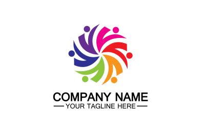 Grupo equipo comunidad logo icono vector v3