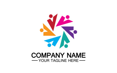 Grupo equipo comunidad logo icono vector v5