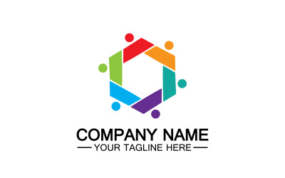 Grupo equipo comunidad logo icono vector v6