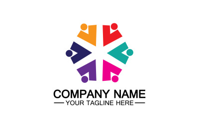 Grupo equipo comunidad logo icono vector v8