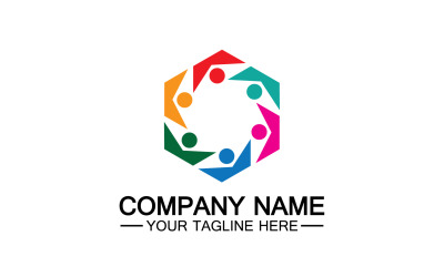 Gruppenteam-Community-Logo-Symbol-Vektor v12