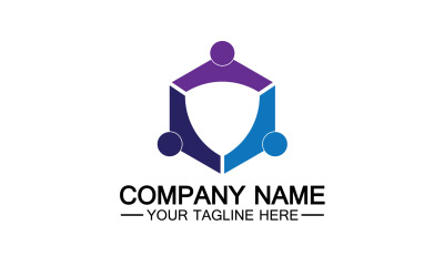Gruppenteam-Community-Logo-Symbol-Vektor v19