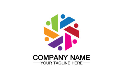 Gruppenteam-Community-Logo-Symbol-Vektor v7