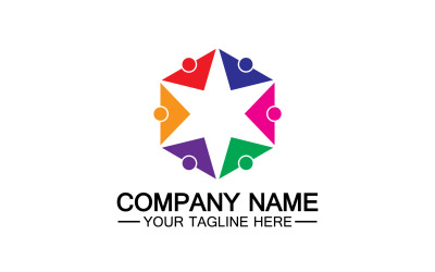 Gruppo squadra comunità logo icona vettore v14