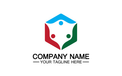 Gruppo squadra comunità logo icona vettore v15