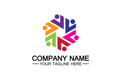Gruppo squadra comunità logo icona vettore v1