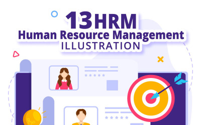 13 Ilustração de gerenciamento de recursos humanos de RH