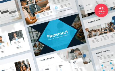 Plansmart - Modèle PowerPoint de présentation du plan marketing
