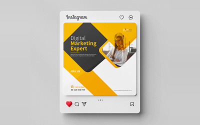 Plantilla de diseño de publicaciones de instagram y redes sociales de marketing de negocios digitales