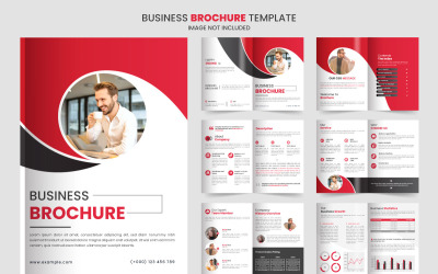 design de folheto de perfil da empresa, design mínimo de modelo de folheto comercial de várias páginas