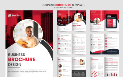 Diseño de folletos de perfil de empresa, diseño mínimo de plantillas de folletos comerciales de varias páginas, informes anuales