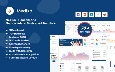 Medixo – Admin-Dashboard-Vorlage für Krankenhäuser und Medizin