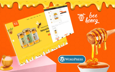 Медоносна бджола – мед, сільське господарство, солодощі, смачна тема для магазинів WooCommerce