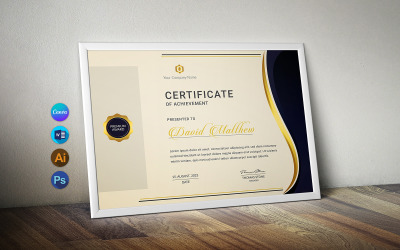 Современный и профессиональный шаблон сертификата Canva