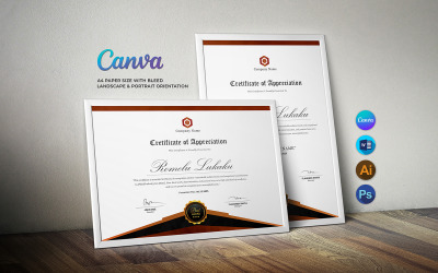 Stylish Appreciation Certificate Template Canva