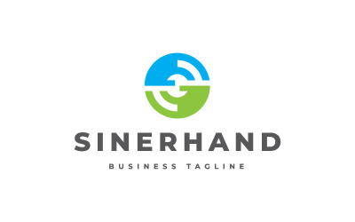 Synerhand - S harfi Logo şablonu