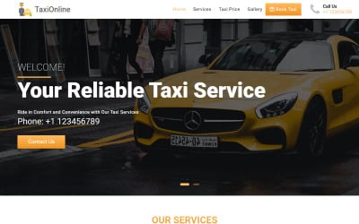 Taxo – Šablona vstupní stránky pro rezervaci taxi a taxi