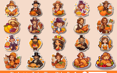 Thanksgiving Turkiet-tema klistermärken Bunt