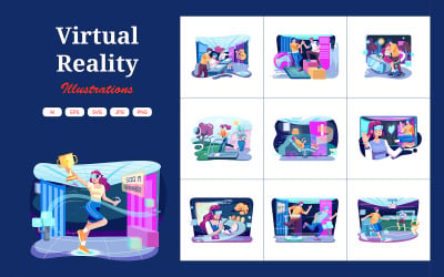 M388_ Paquete de ilustraciones de realidad virtual