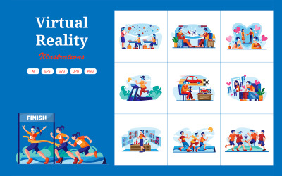 M389_ Paquete de ilustraciones de realidad virtual