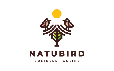 Modelo de logotipo de pássaro natural
