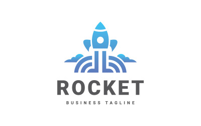 Plantilla de logotipo de conexión de cohetes