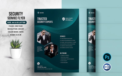 Security Service Flyer Template. Psd &amp;amp; Word