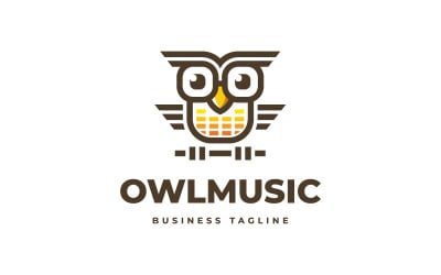 Söt uggla musik logotyp mall