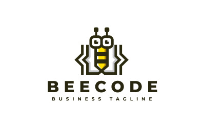 Unik bee kod logotyp mall