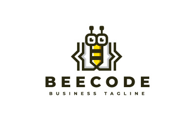 Unikalny szablon logo kodu pszczół