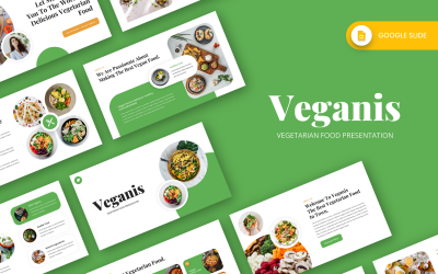 Veganis - Modèle de diapositive Google pour la nourriture végétarienne