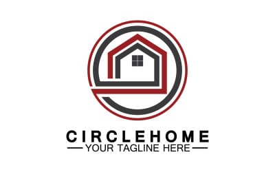 Casa edificio casa proprietà logo vettoriale v18