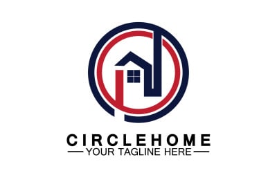 Casa edificio casa proprietà logo vettoriale v7