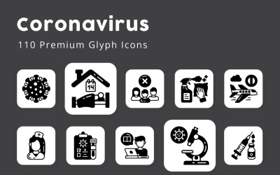 Coronavirus Premium Glyph ikoner